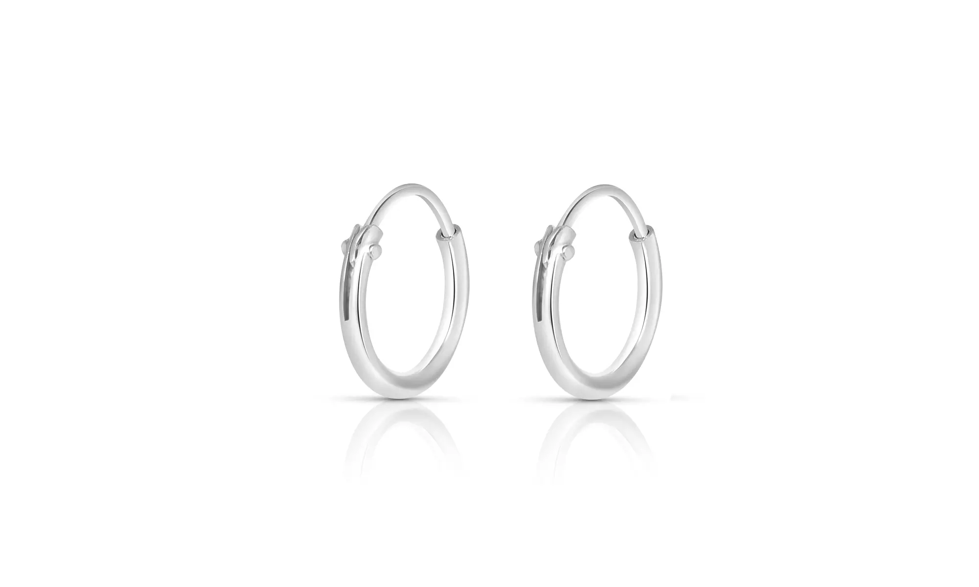 Sleek Endless Hoop Earrings in Solid Sterling Silver 