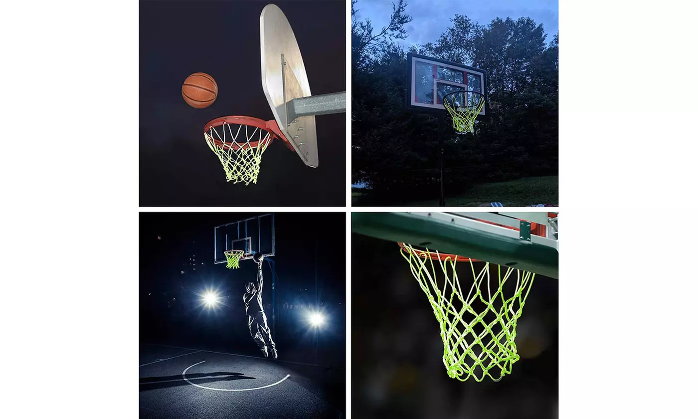 Nightlight Glowing Light Sun Powered Basketball Hoop Net Shoots Training
