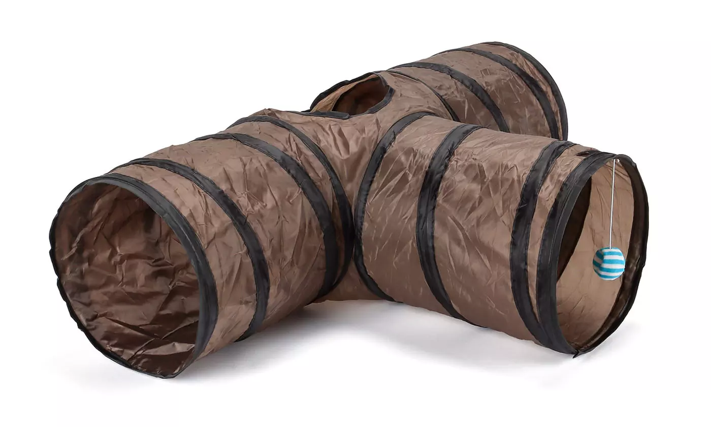 Collapsible 3 Way Play Interactive Pet Cat Tunnels Tube Toys for Indoor Cats