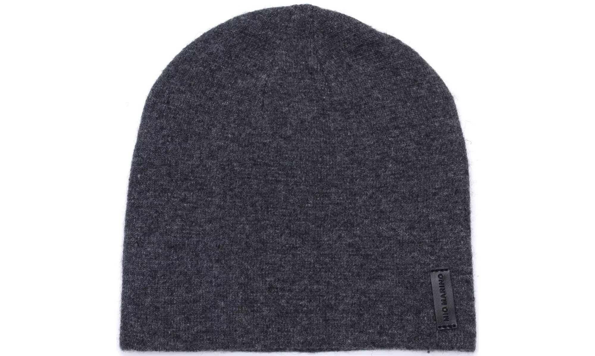 Marino Slouchy Beanie Hat for Women - Cashmere Blend - Rabbit Fur Pompom - Primary Image