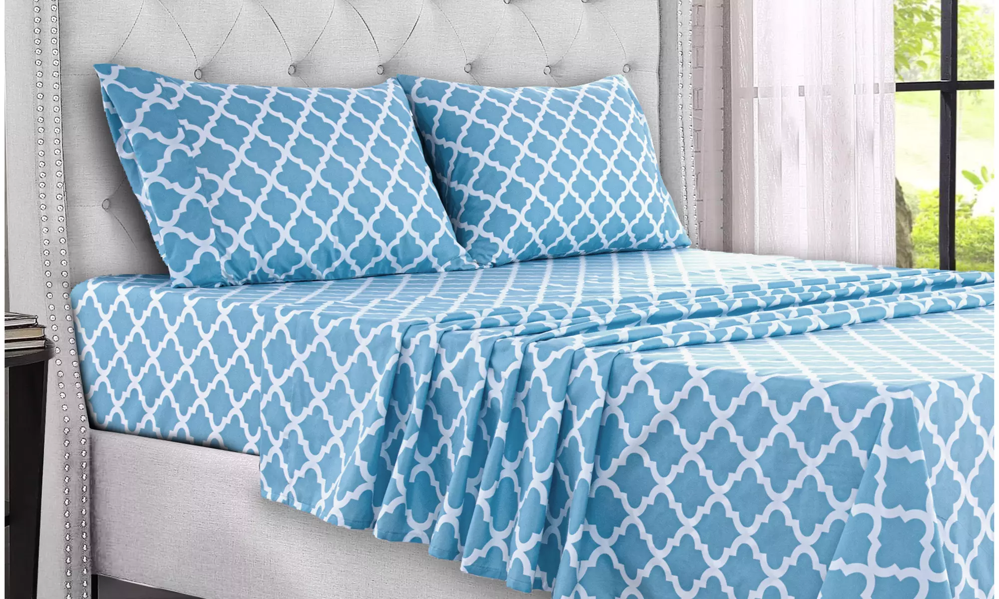 Quatrefoil 1800 Egyptian Quality Hypoallergenic Microfiber Sheet Set - Lux Decor