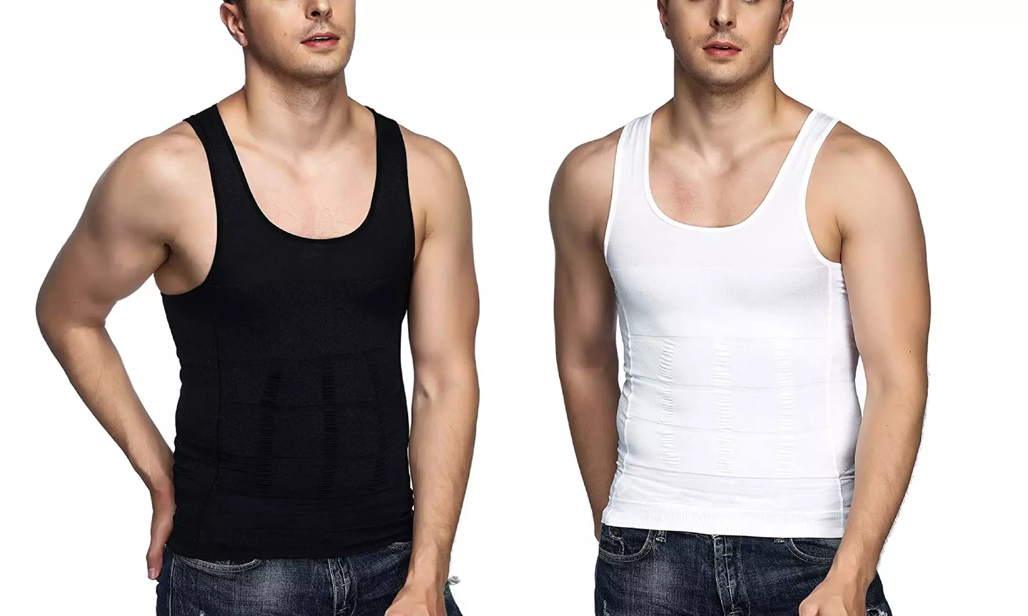 Mens Slimming Body Shaper Vest Shirt Tummy Vest Thermal Compression Tank Top