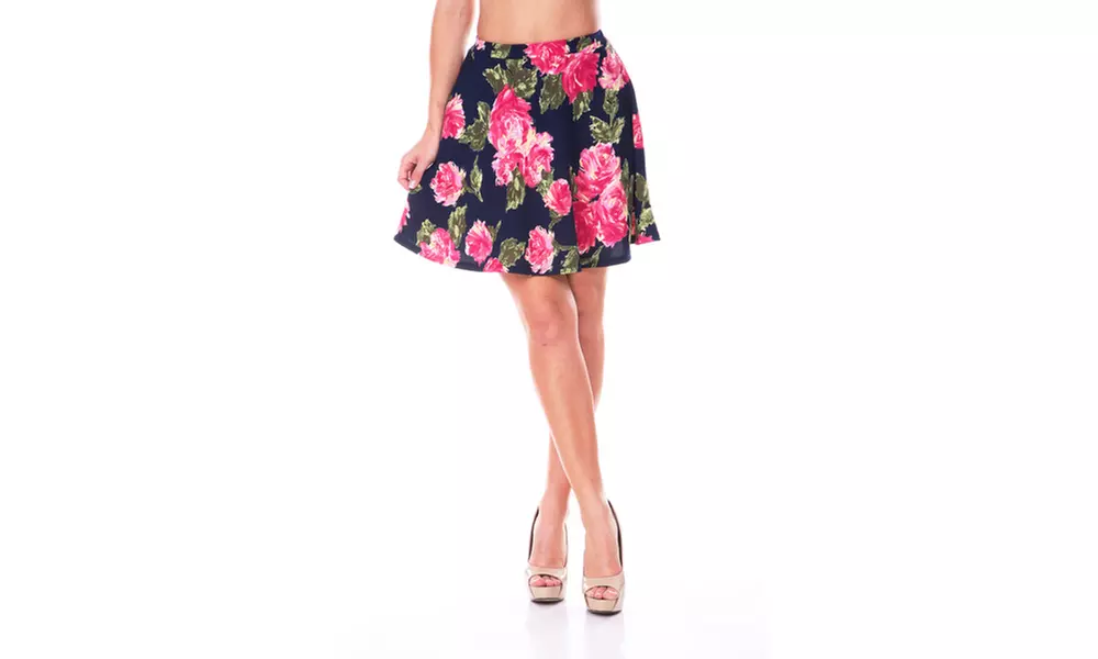 Navy/Pink  Heidi' Flare Skirt - Second Medium