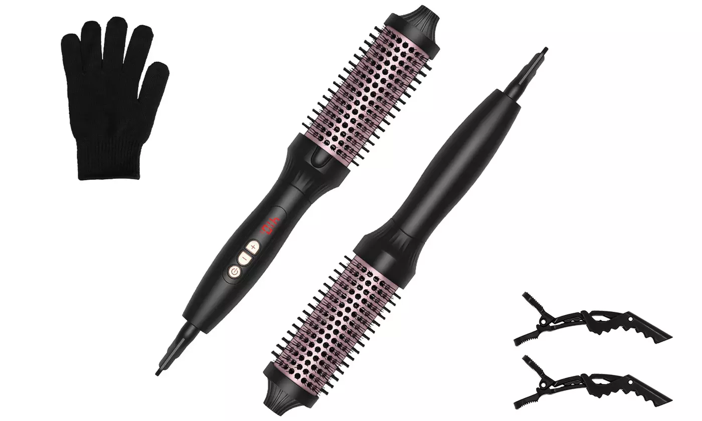 Laromni 3-in-1 Thermal Brush Hair Curler and Straightener with 10 Heat Settings