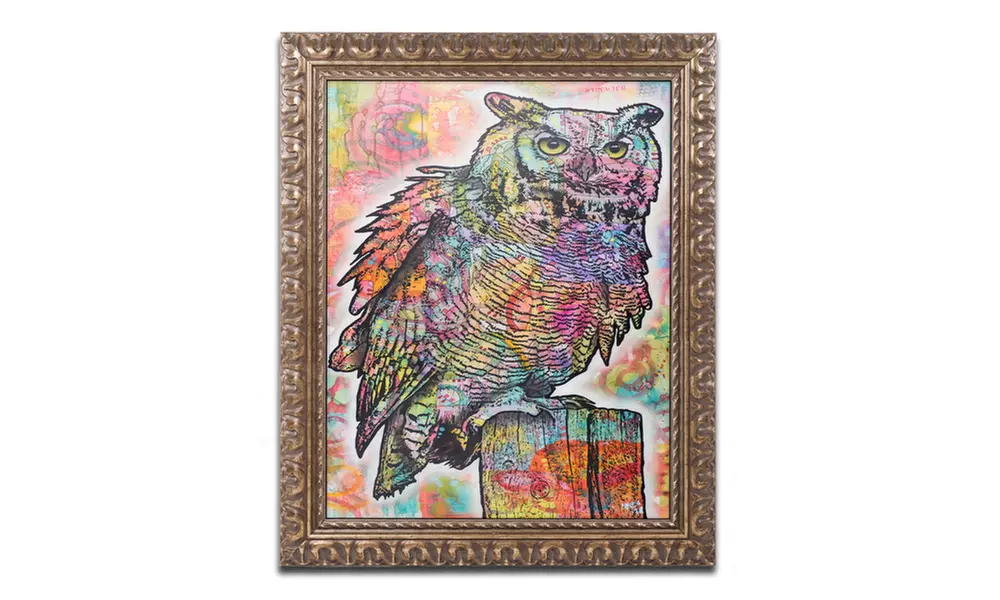 Dean Russo 'Owl Perch' Ornate Framed Art - Primary Image