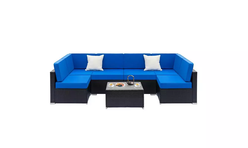 Fully Equipped Weaving Rattan Sofa Set - Primary Image