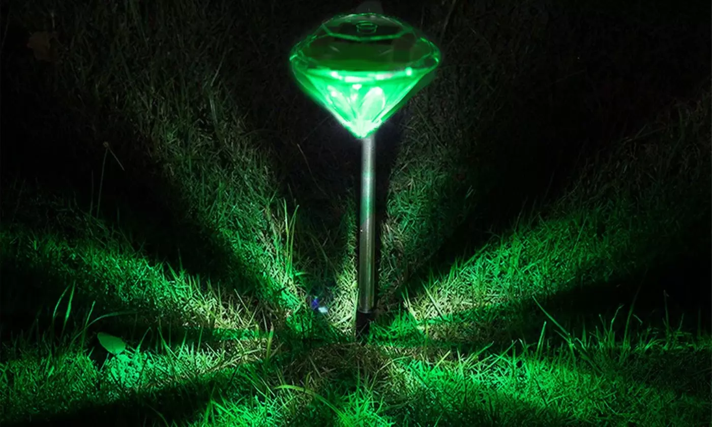 SolarEK Color Changing LED Diamond Solar Stake Lights (4- or 8-Pack)