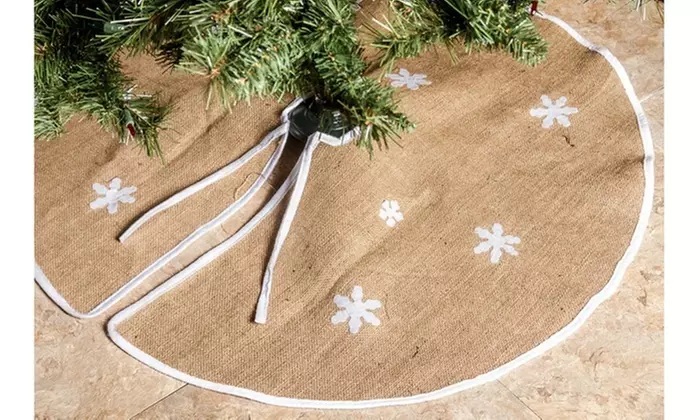 Merry & Bright Holiday Christmas Tree Skirts with Festive Design