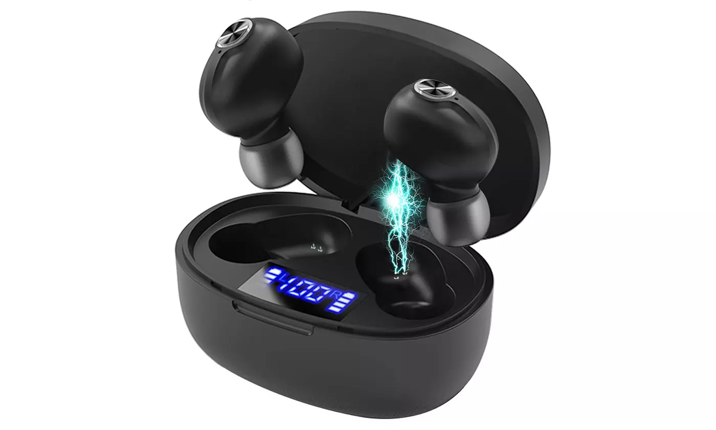 iNova TWS Wireless V5.0 Noise Canceling Earbuds w/ Mic & Magnetic Charging Dock - Primary Image