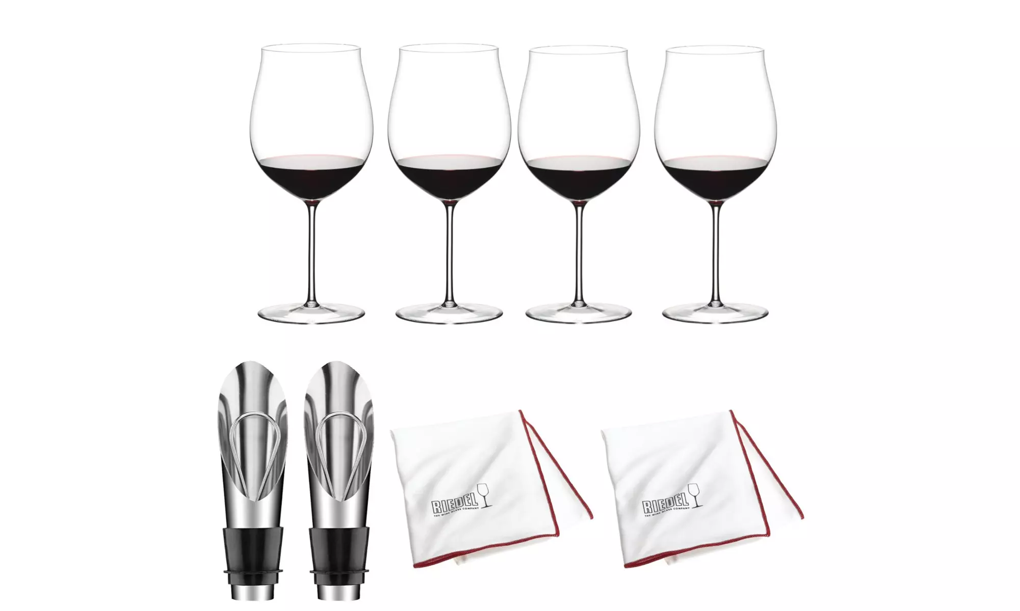 Riedel Sommeliers Burgundy Grand Cru Wine Glass Set with Wine Stopper and Cloth - Primary Image