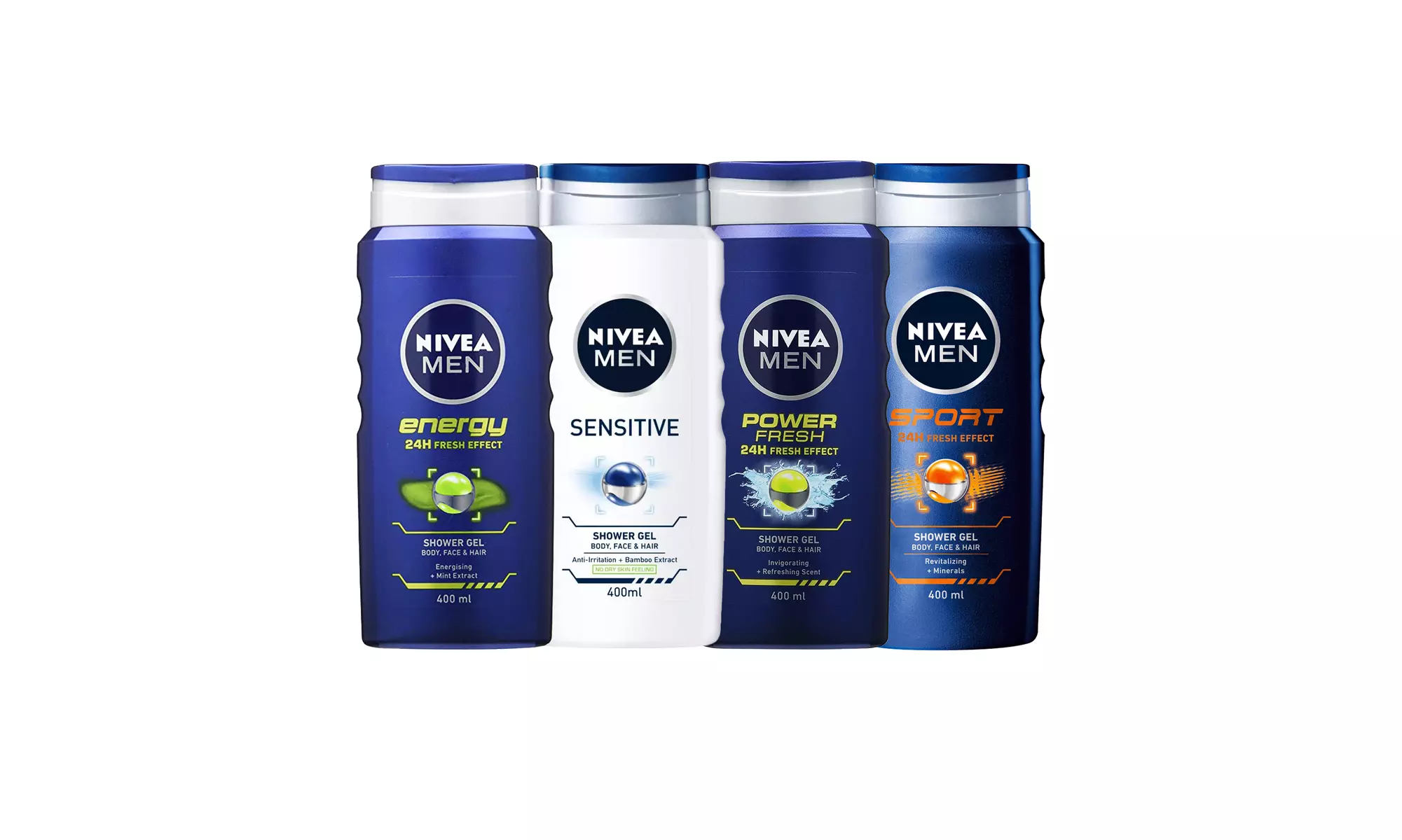 Nivea Men 3-in-1 Shower Gel, 400ml (Pack of 8) - Second Medium
