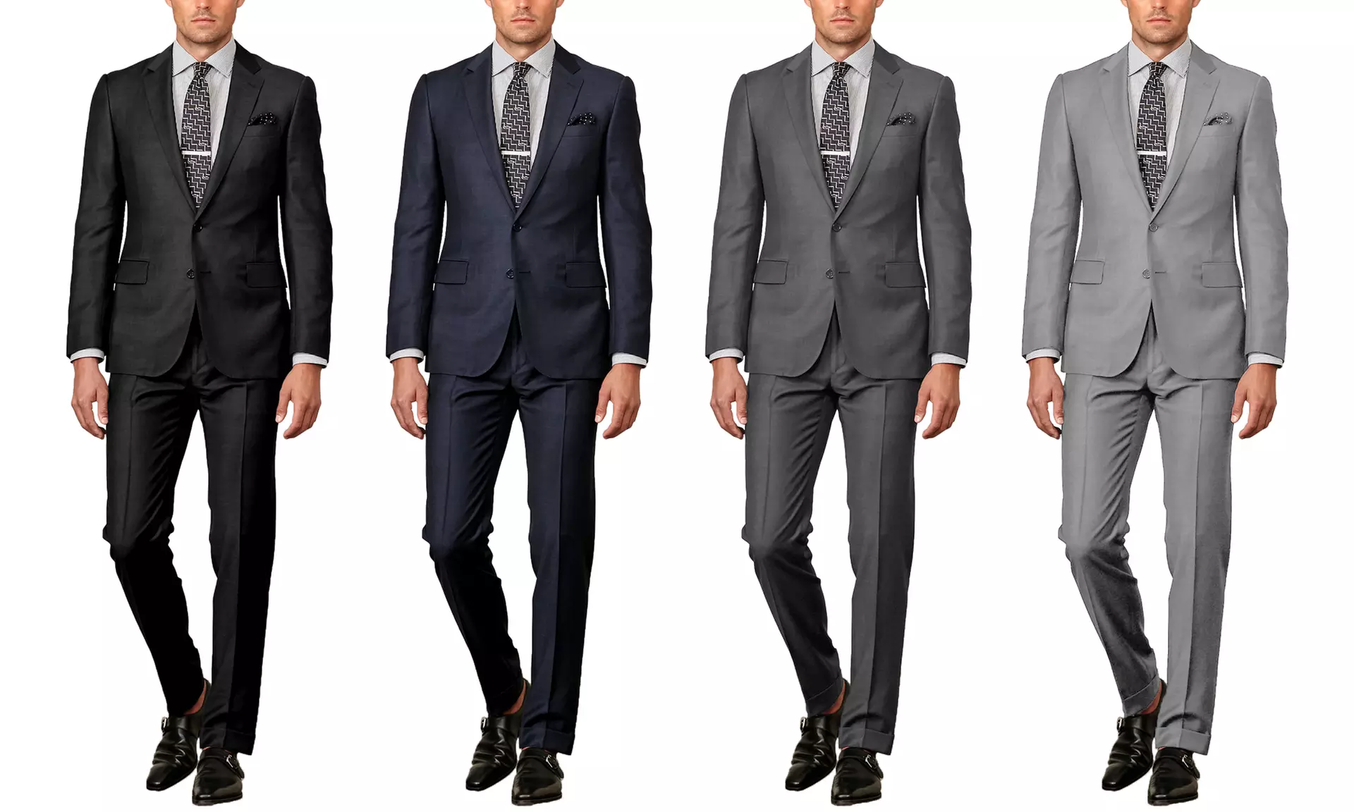 Verno Men's 100% Wool Suits, Classic Fit (2-Piece) - Primary Image