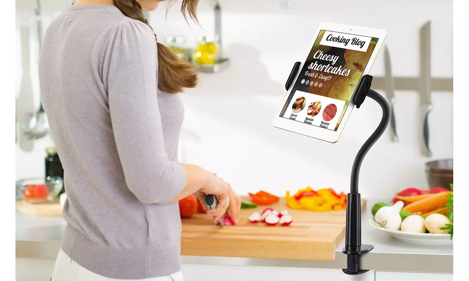 Aduro Solid Grip Universal Rotating Gooseneck Mount for Tablets - Primary Image