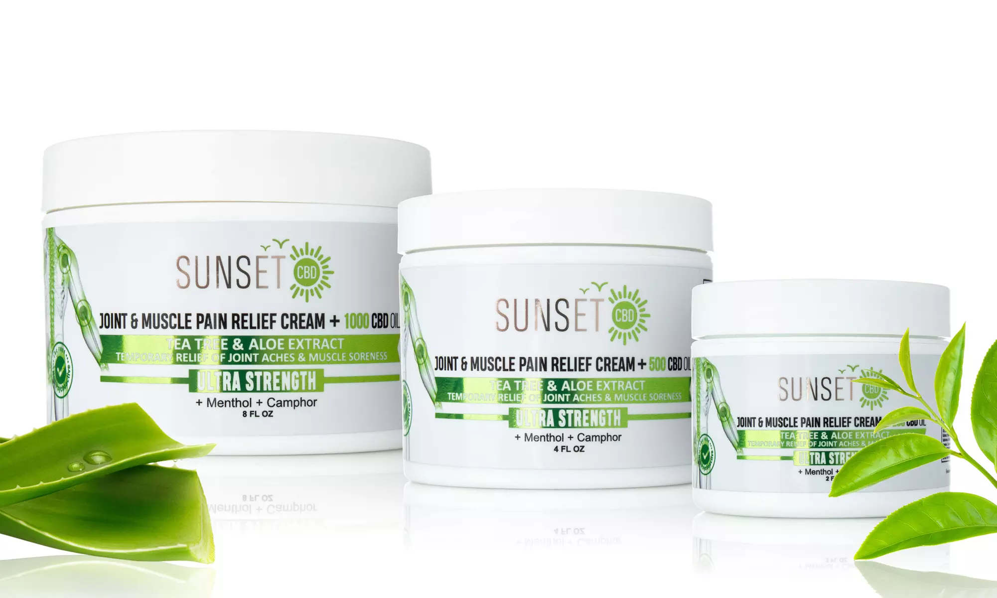 Sunset CBD Cream with Menthol, Tea Tree & Aloe Vera (250mg, 500mg or 1000mg) - Primary Image