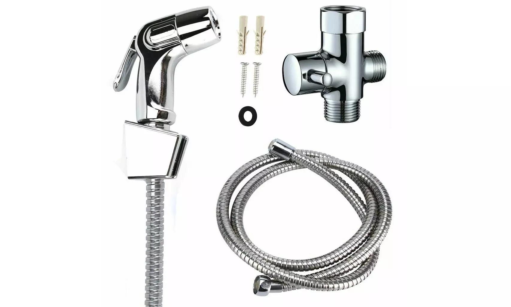 Bidet Sprayer Shattaf Toilet Stainless Brass 7/8 1/2 T-Adapter Or Hose Kit - Second Medium