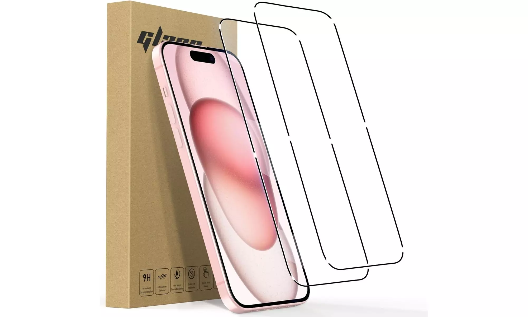 For iPhone 15 Screen Protector Tempered Glass 9H Screen Cover Film 6.1"