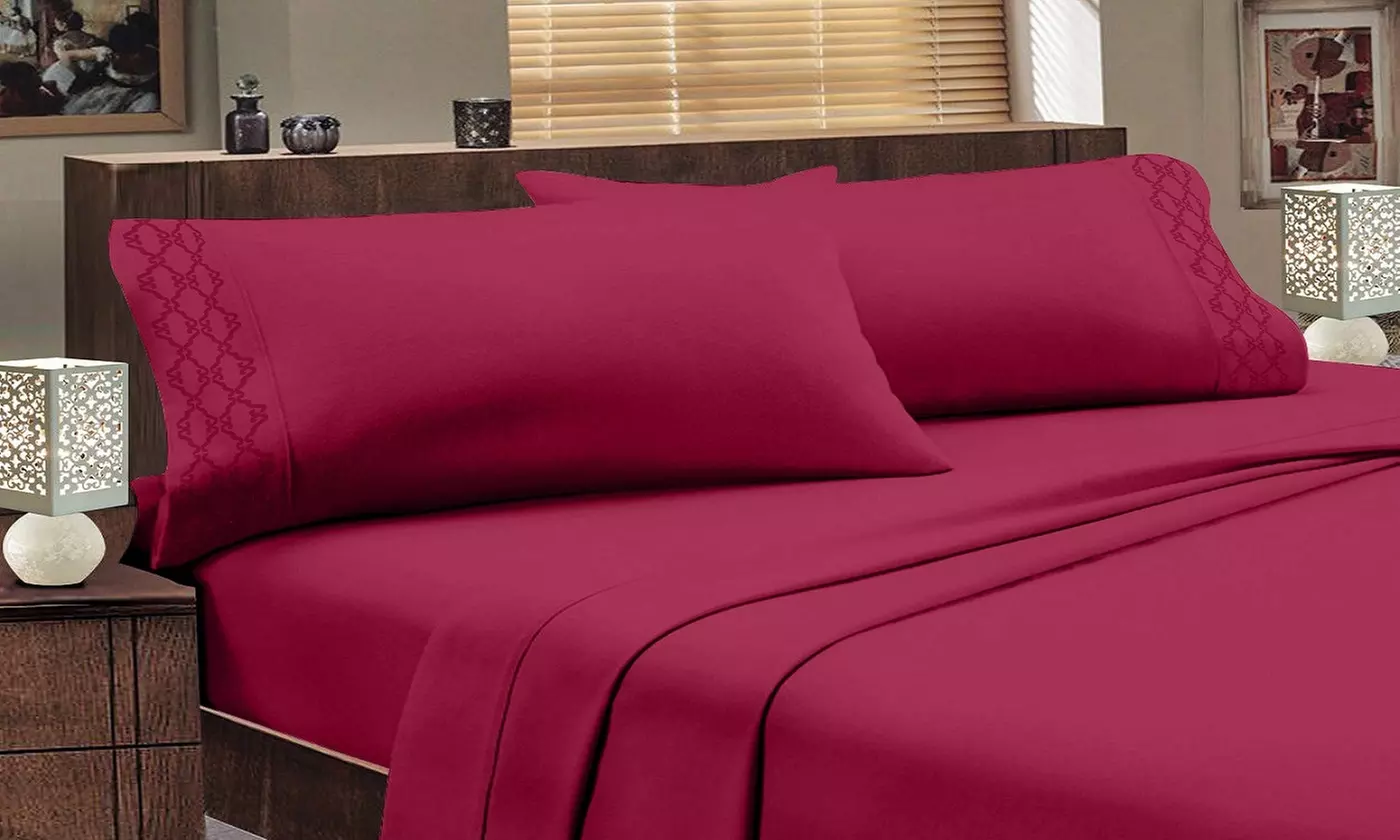 Home Sweet Home Extra Soft Deep Pocket Embroidered Sheet Set