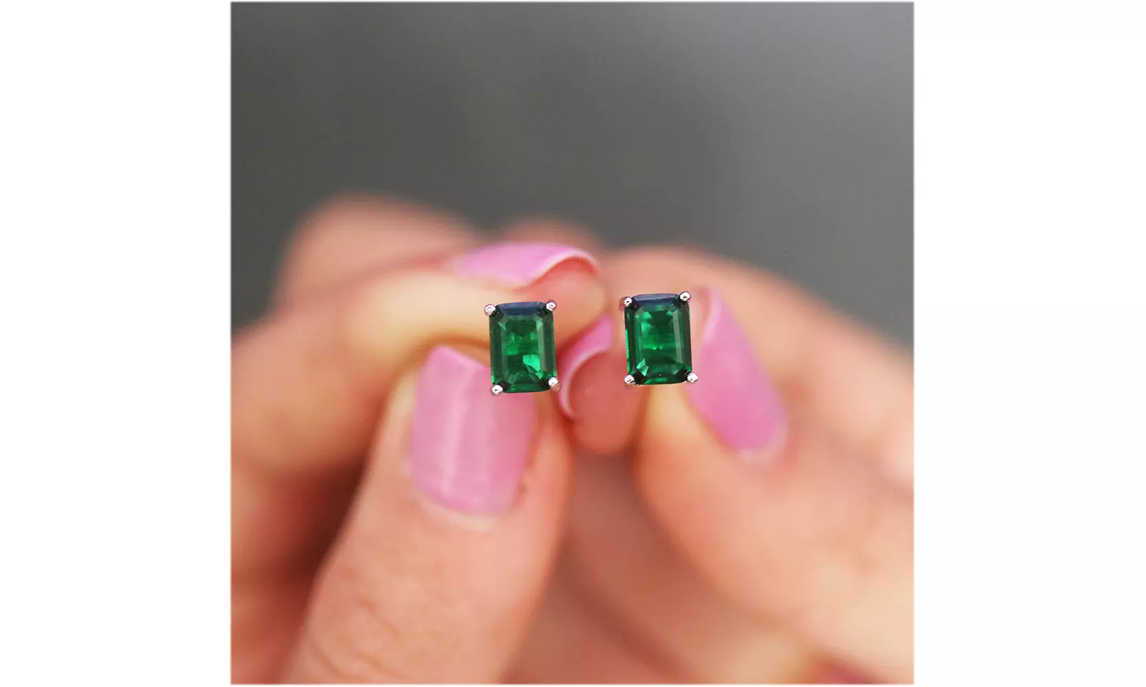 Elegant Emerald Stud Earrings (Various Cuts & Settings)