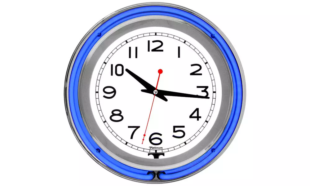 14 Inch Double Ring Neon Clock - Primary Image