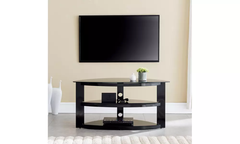 Garner Contemporary Corner Gaming TV Stand Style - Black - Second Medium