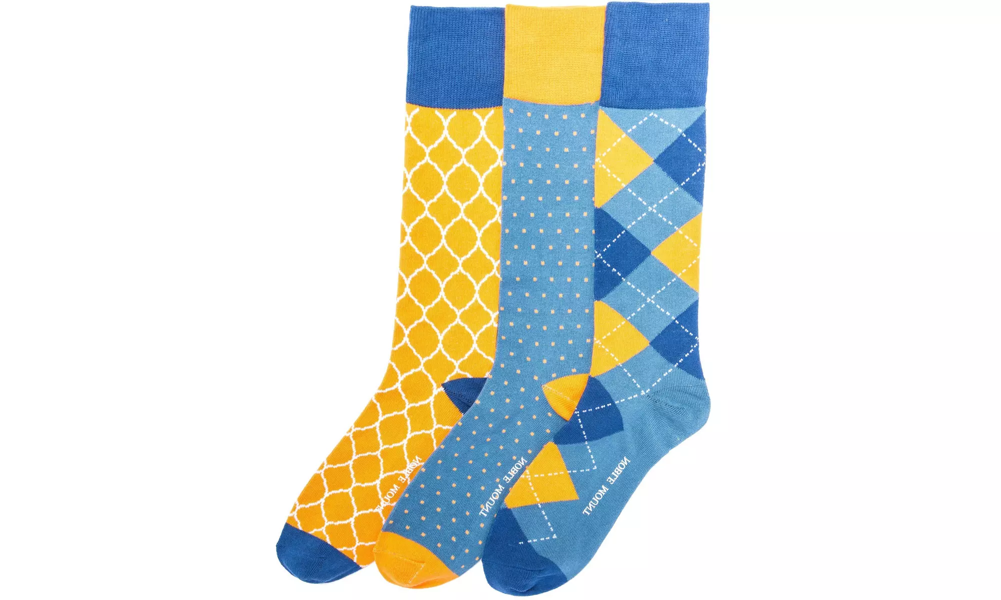3-Pairs Mens Noble Mount Combed Cotton Dress Socks - Primary Image