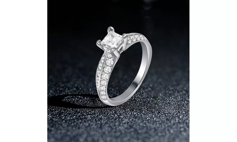 1 1/2 CTTW Diamond Engagement Ring with Pave Band in 14K Gold by DiamondMuse - Primary Image