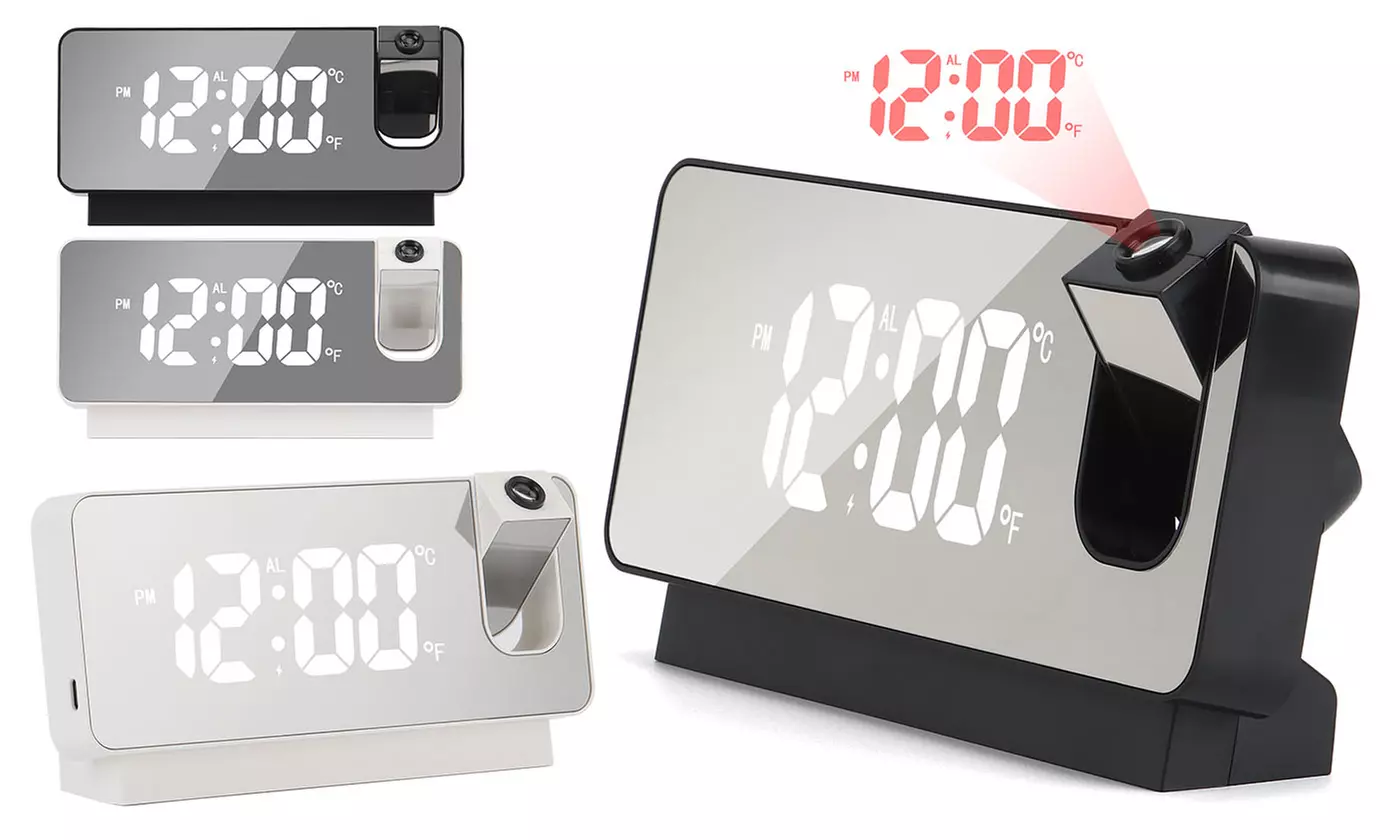 LED Digital Clock Projection Bedside Alarm Clock for Bedroom - Primary Image