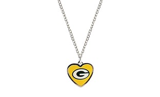 NFL Heart Shaped Pendant Necklace Green Bay Packers