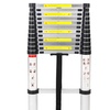 Image 1: 12.5 ft Upgrade Aluminum Telescoping Stretchable Ladder Extension Tall