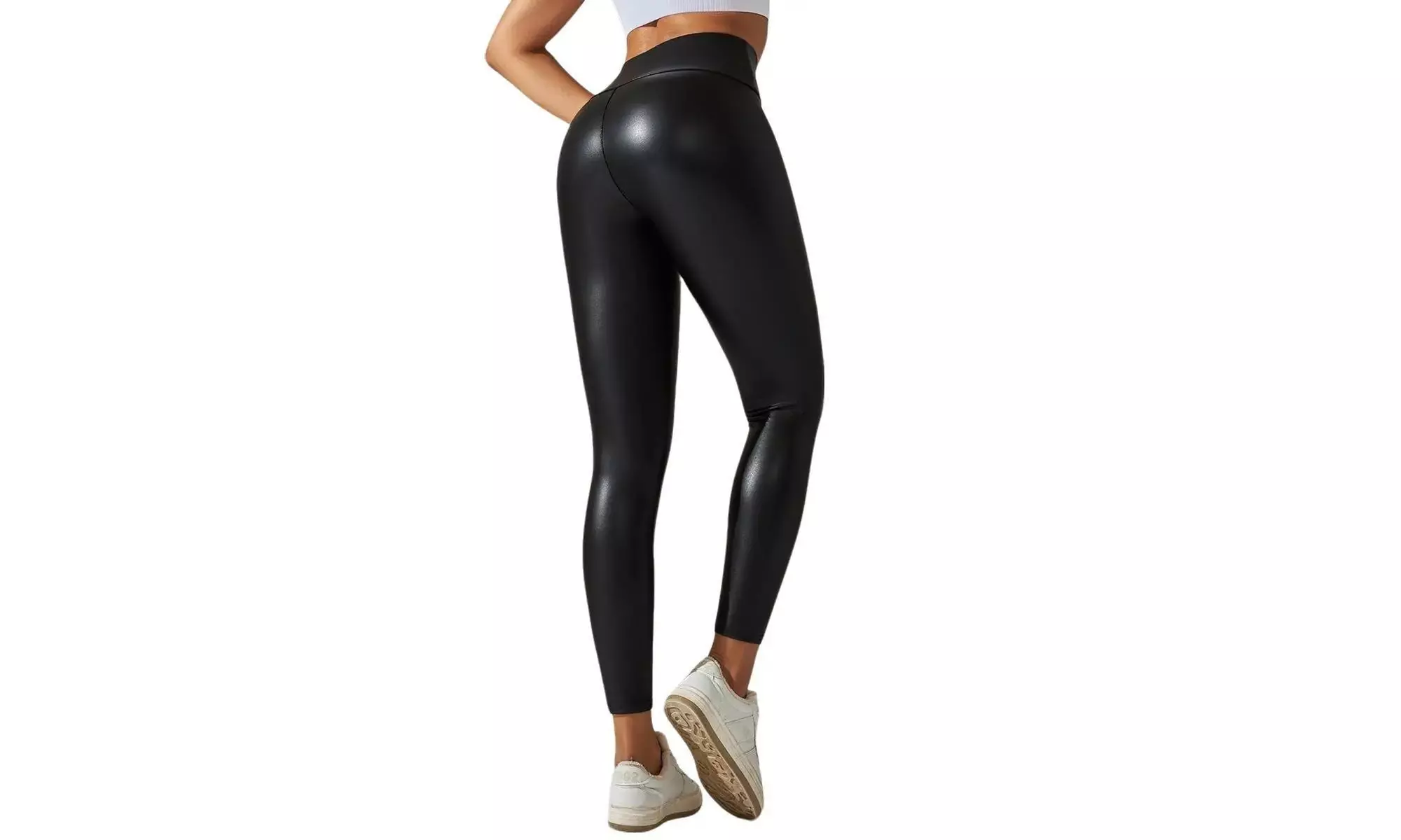 Women's High Waisted Butt Lifting Faux Leather Leggings