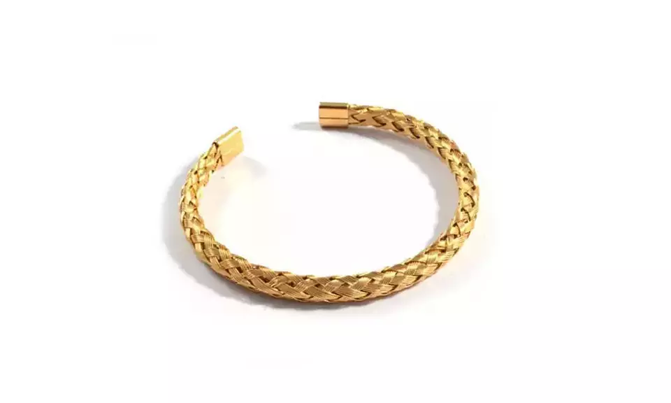Zarina Bracelets Weaved In Rosegold Gold And Silver Finish