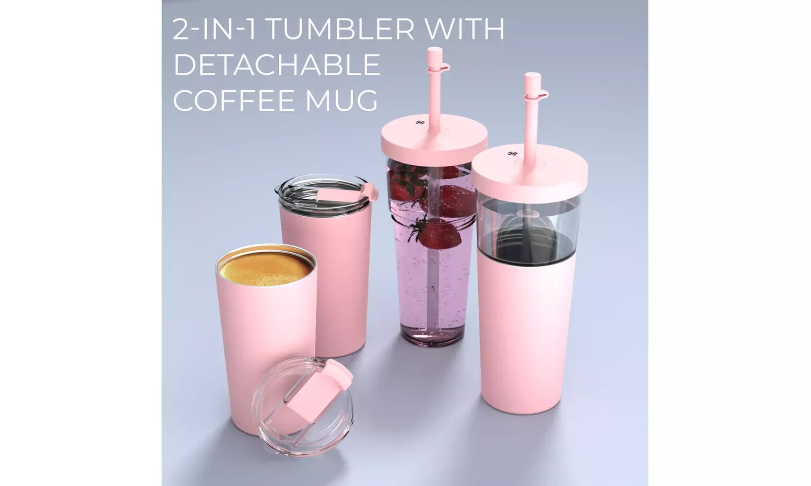 Asobu Marina 2-in-1 Spill-Proof Straw Tumbler with Detachable Coffee Mug