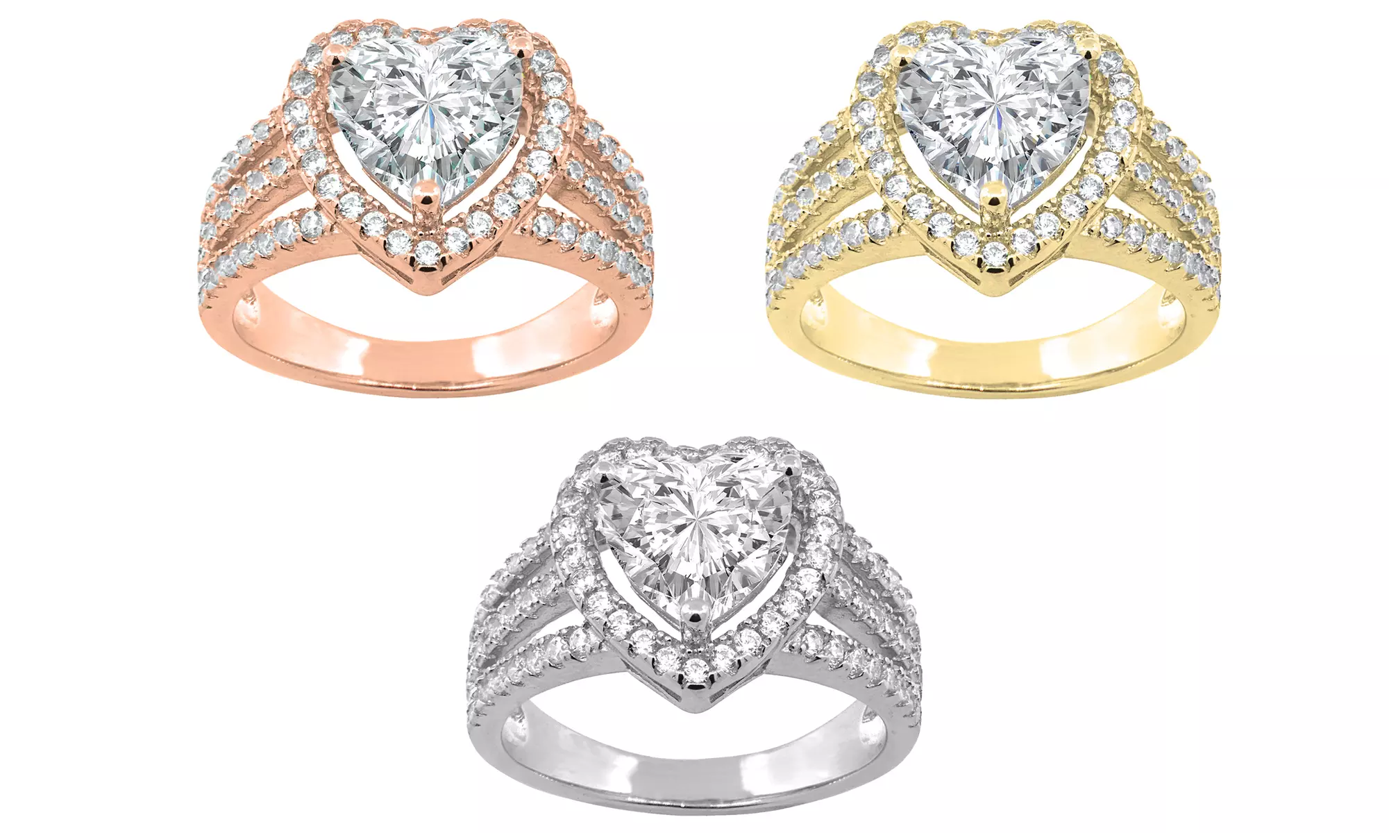 Mother's Love Heart Ring With Crystals  - Primary Image