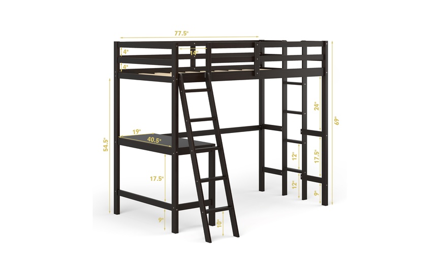 Up To 42% Off on Costway Twin Loft Bed Frame w... | Groupon Goods