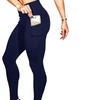 Image 3: Women Fashion Slim Fit Pocket Yoga Workout Tight Leggings Workout Pants