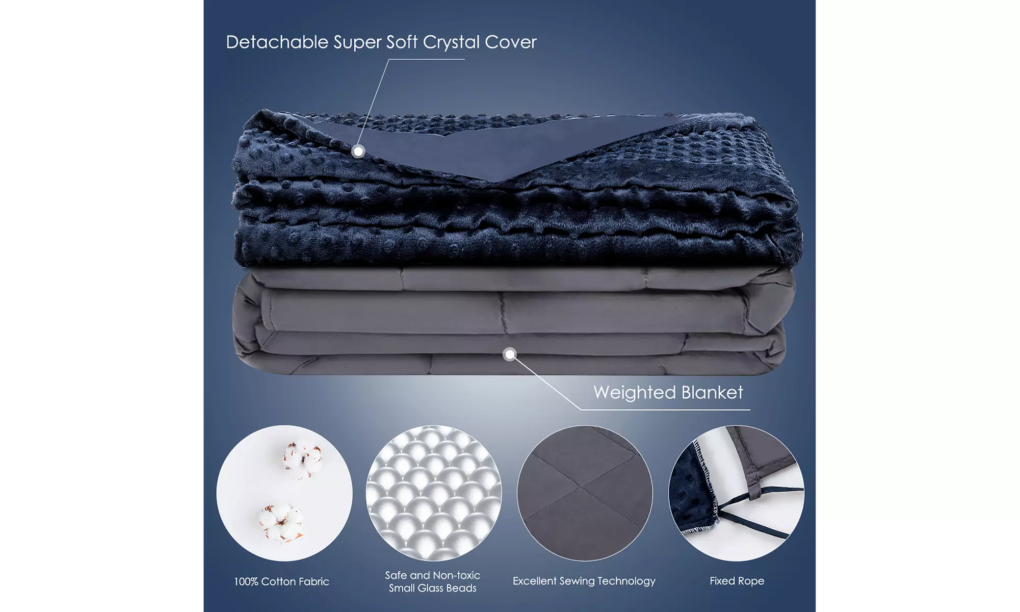 Costway 15/20/25lbs Weighted Blanket Removable Soft Crystal Cover,Glass Bead