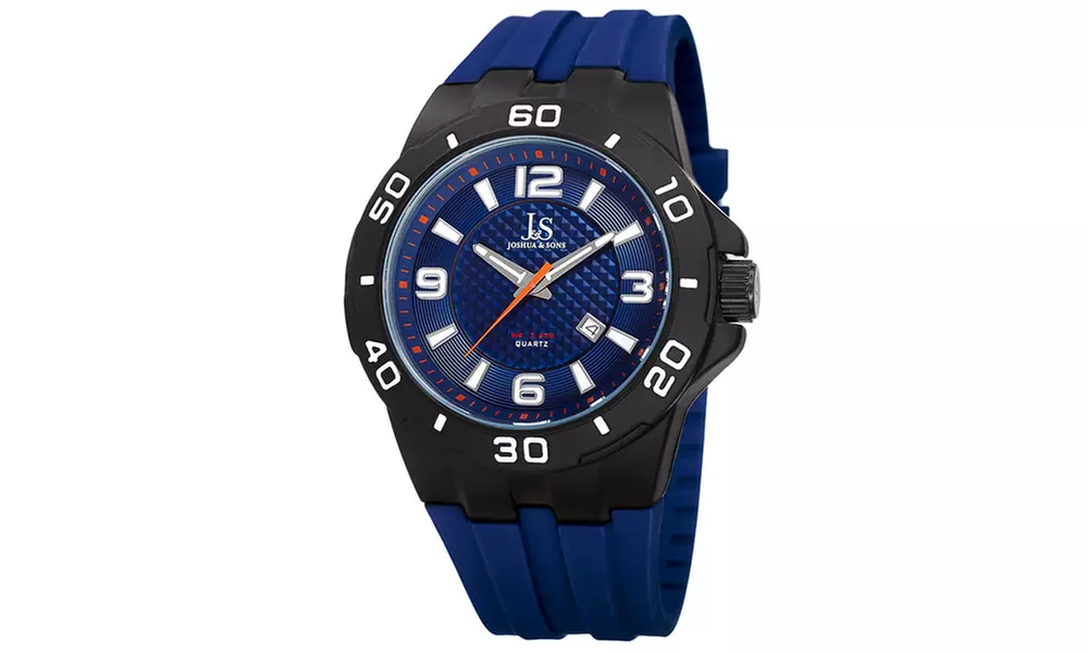 Joshua & Sons Men's Japanese Quartz Date Display Strap Watch JXGP115