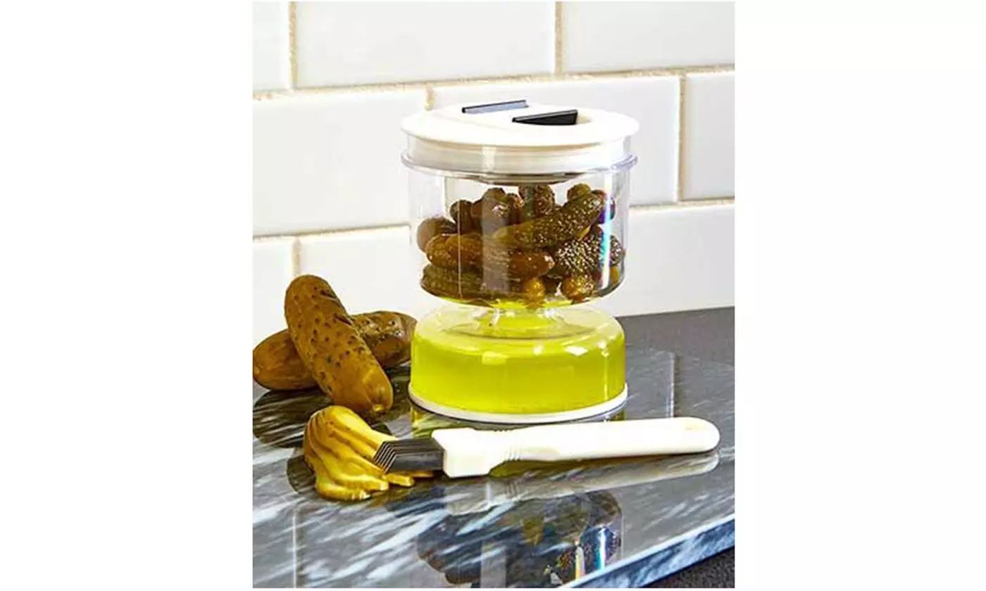 Serve Stay Fresh & 2 Flip Lid Jars Pickle Jar Kitchen Accessories - Second Medium