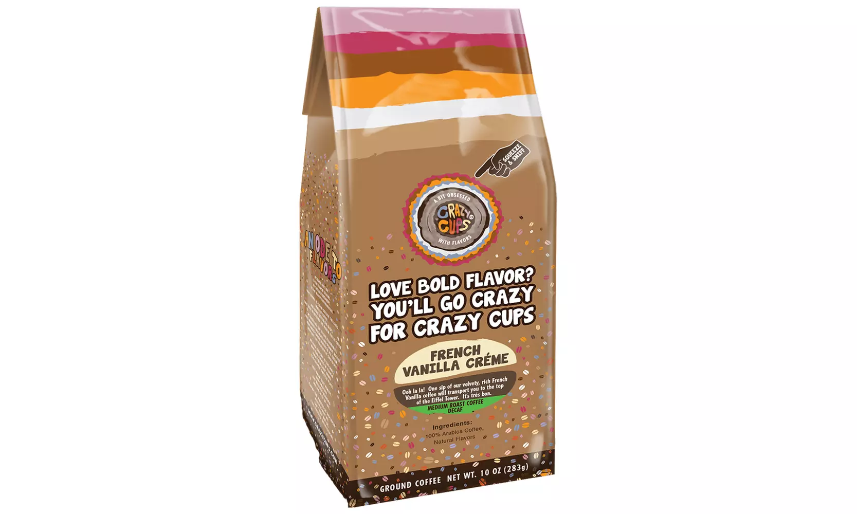 Crazy Cups Flavored Ground Coffee in 10 oz Bag (1 or 3-Pack)