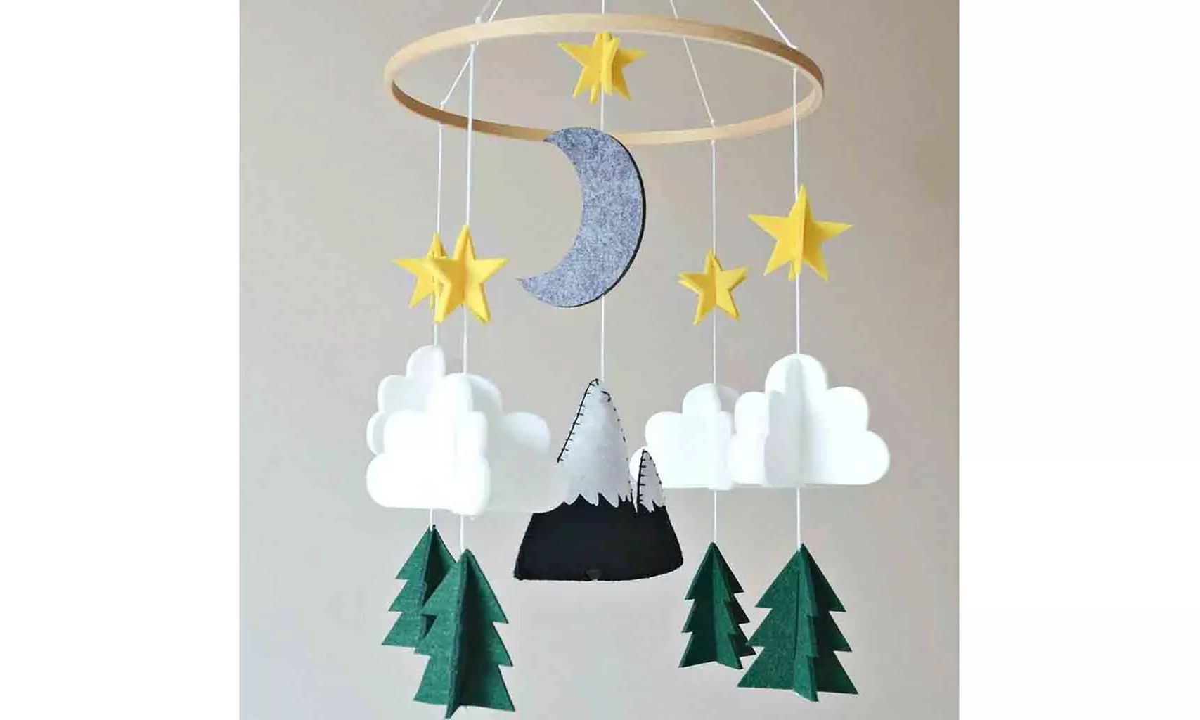 Boys/Girls Baby Crib Mobile Woodland Night Nursery Mobile Decoration Felt DZT - Primary Image