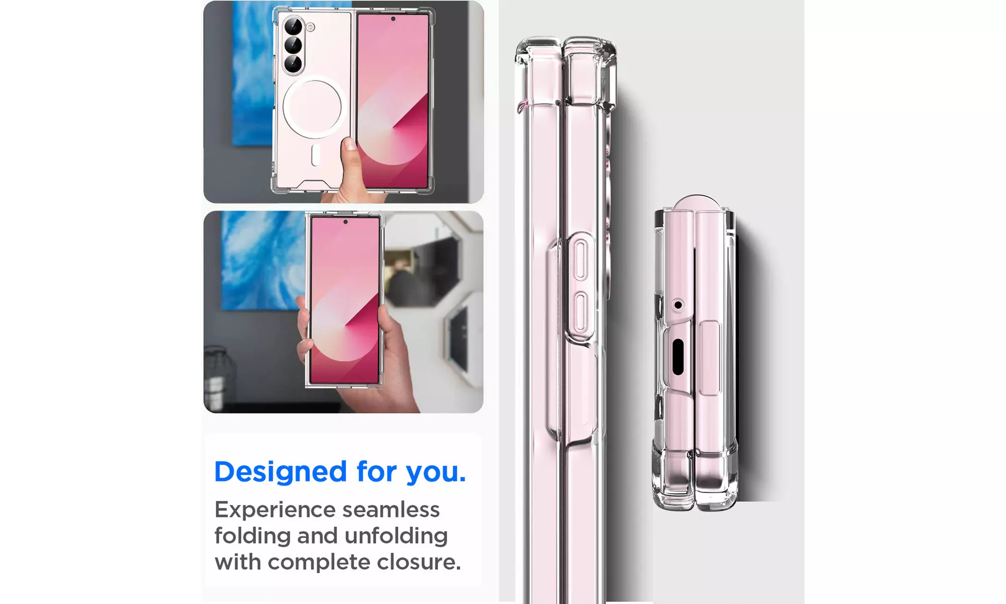 For Samsung Galaxy Z Fold 6 5G MagSafe Clear Case Shockproof Ultra Slim Cover