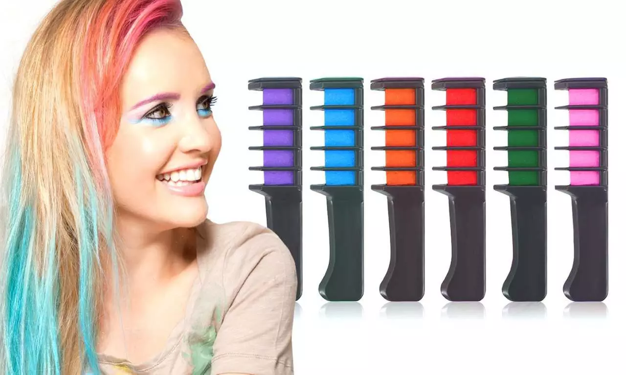 Funky Temporary Hair Color Comb Chalk - 6 or 12 Pack - Primary Image