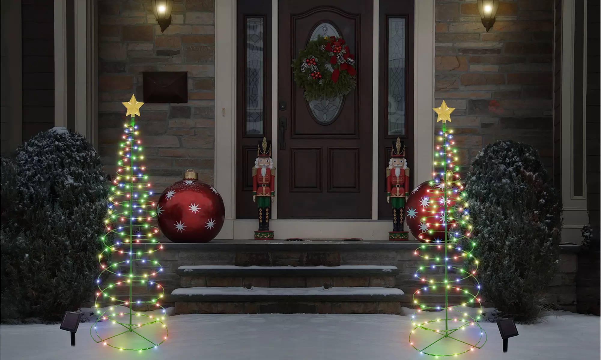 Solar 200 LED Metal Christmas Tree Decoration  - Primary Image
