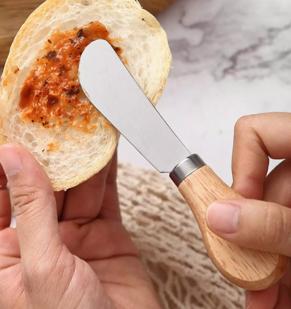 4 Pcs Stainless Steel Cheese Knife Set with Wooden Handle-Cheese Slicer Cutter