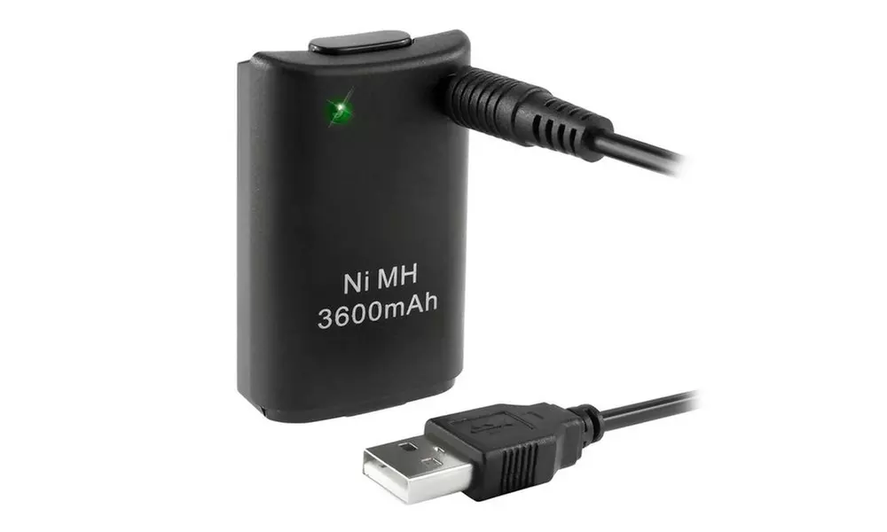 Insten Replacement Battery with Cable For Microsoft xBox 360, Black - Primary Image