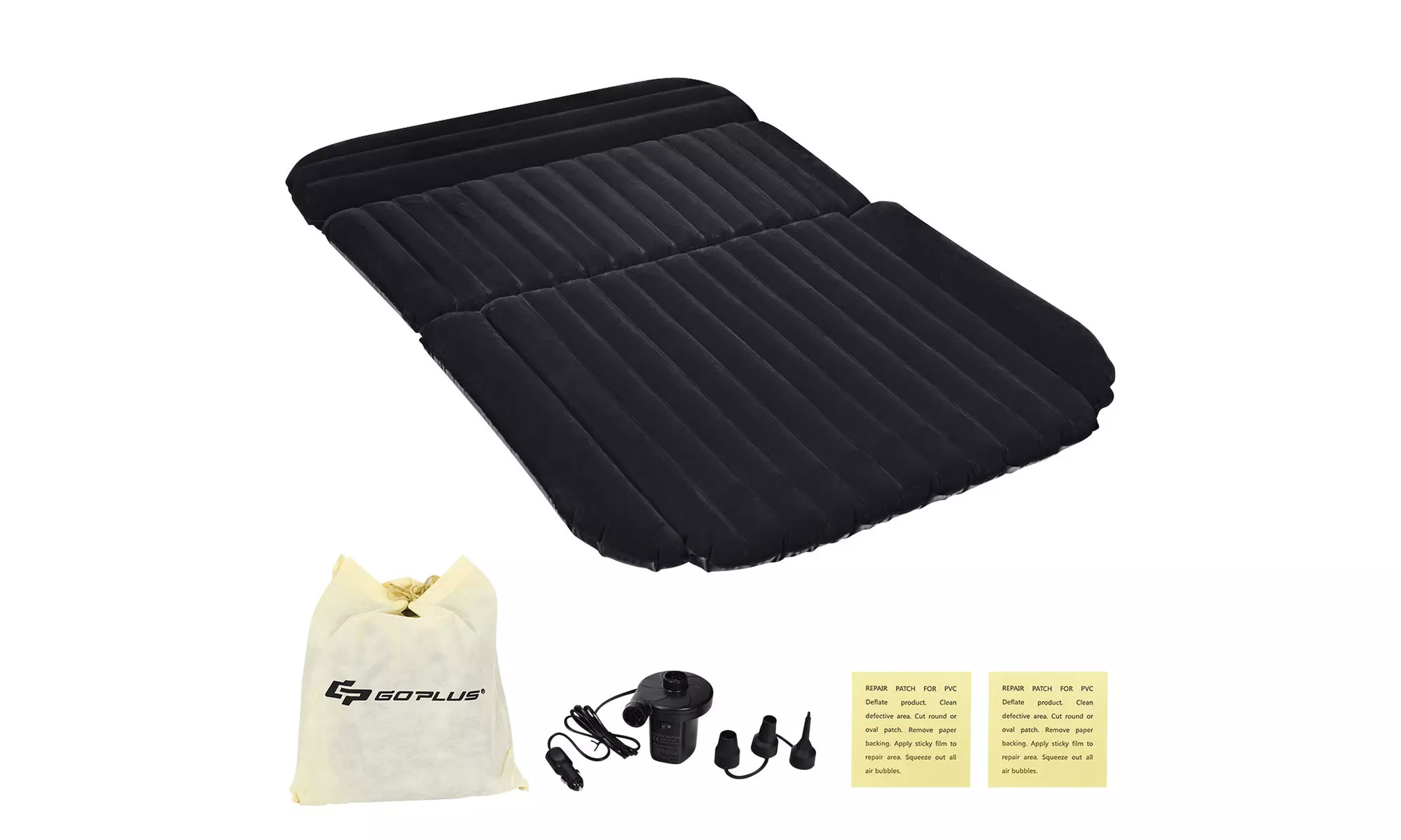 Inflatable SUV Air Backseat Mattress Flocking Travel Pad w/Pump Camping Outdoor - Primary Image