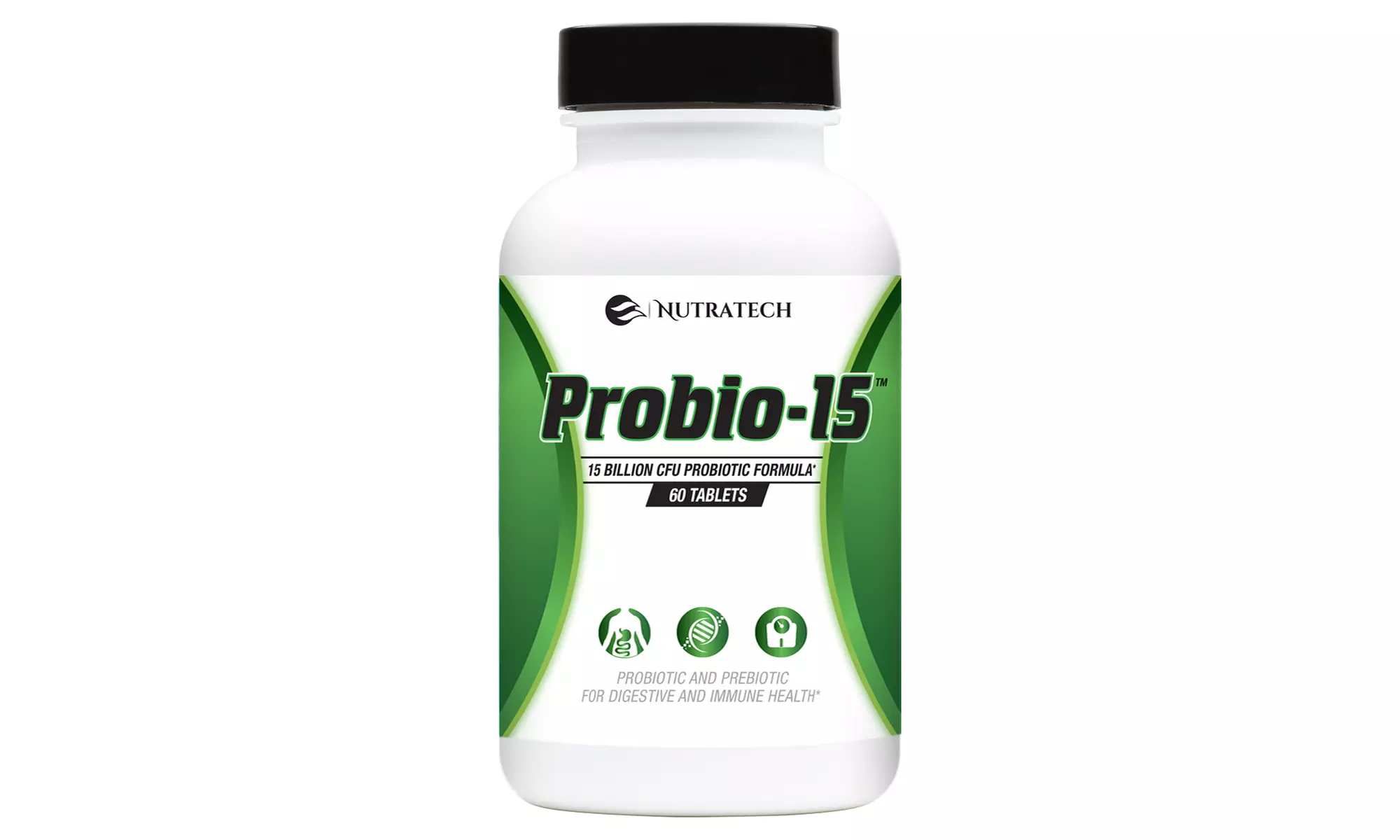 Nutratech Probio-15 Tabs. 15 Billion CFU Probiotic Formula for Digestive Health - Primary Image