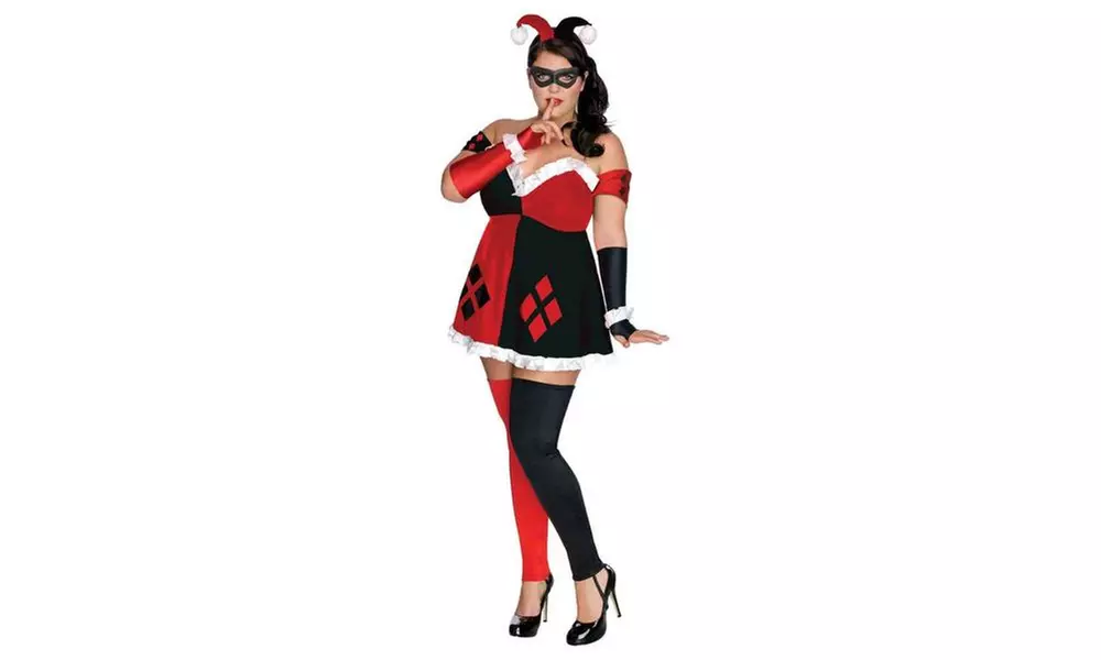 DC Comics Super Villans Harley Quinn Plus Size Adult Costume - Primary Image