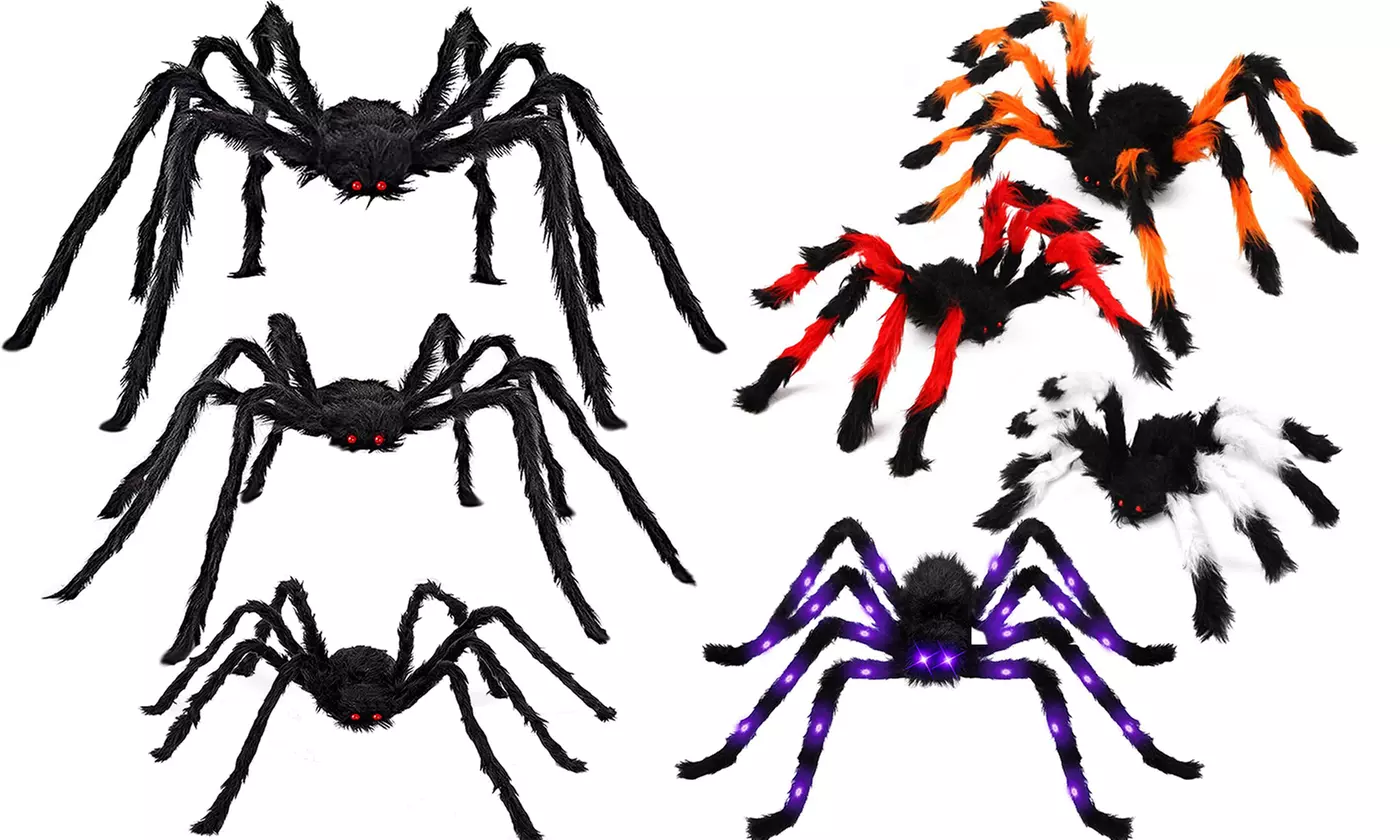 30/50/60" Giant Scary Fake Hairy Spider Props for Halloween Yard Party Decor - Primary Image