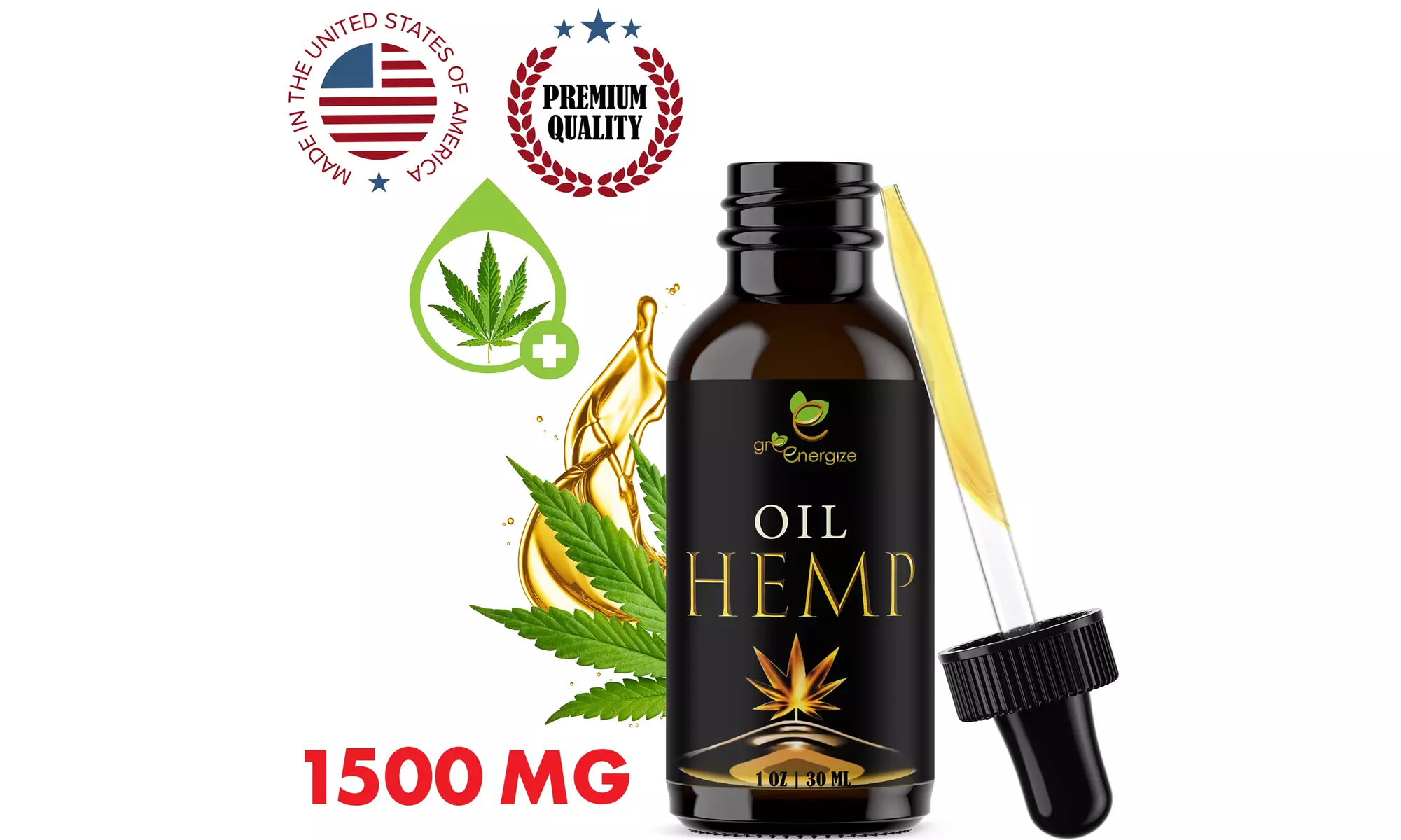 CBD Hempseeds Oil - 100% Natural CBD Oil 1500 Mg 1 oz - Primary Image